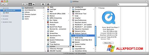 Screenshot QuickTime Pro untuk Windows XP