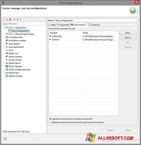 Screenshot Eclipse untuk Windows XP