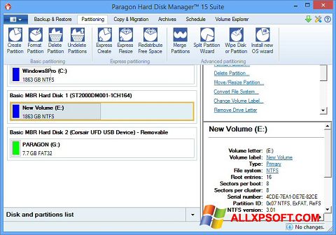 Screenshot Paragon Hard Disk Manager untuk Windows XP