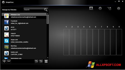 Screenshot HP SimplePass untuk Windows XP