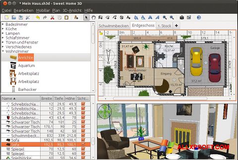Screenshot Sweet Home 3D untuk Windows XP