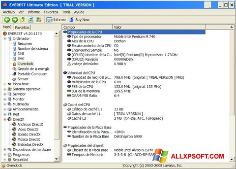Screenshot EVEREST Ultimate Edition untuk Windows XP