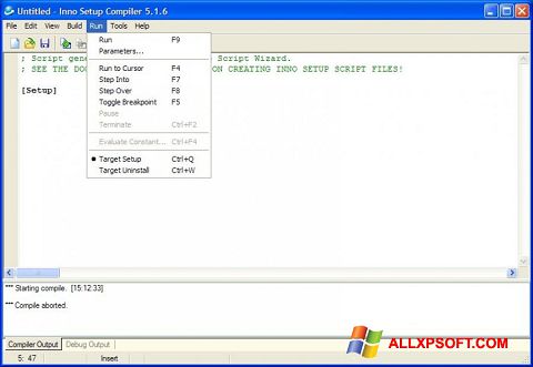 Screenshot Inno Setup untuk Windows XP