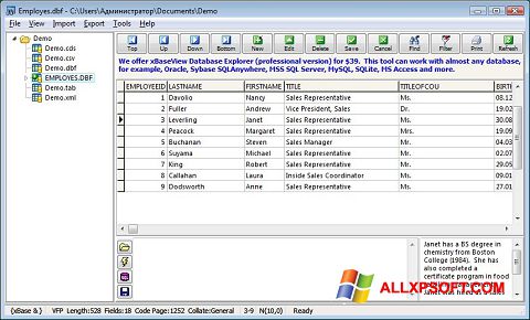 Screenshot DBF Viewer untuk Windows XP
