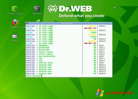Screenshot Dr.Web LiveCD untuk Windows XP