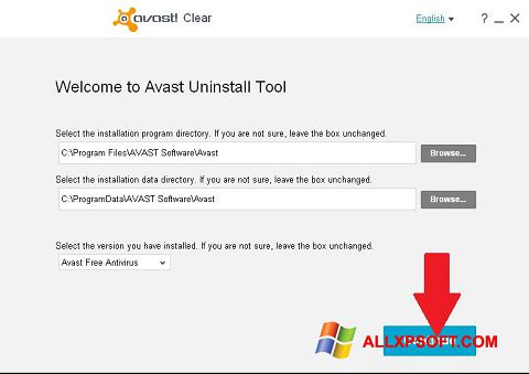 Screenshot Avast Uninstall Utility untuk Windows XP