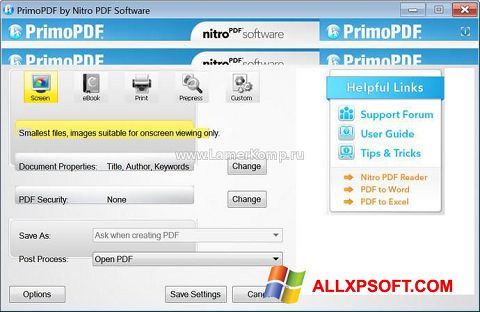 Screenshot PrimoPDF untuk Windows XP
