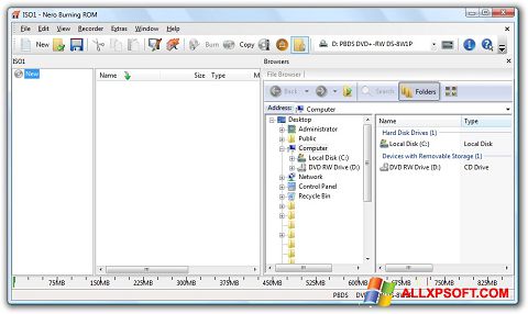 Screenshot Nero Burning ROM untuk Windows XP