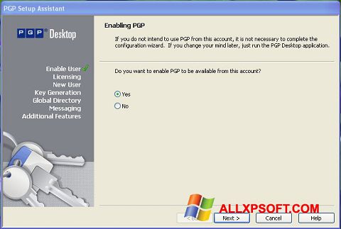 Screenshot PGP Desktop untuk Windows XP