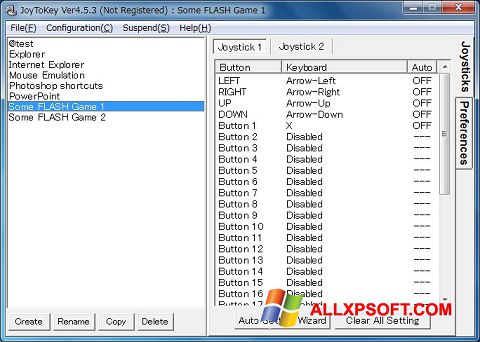 Screenshot JoyToKey untuk Windows XP