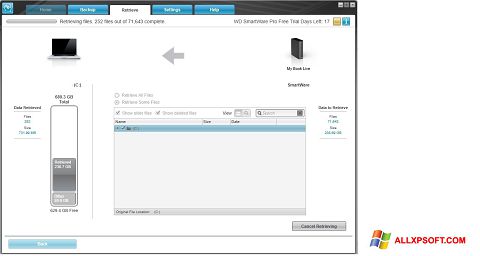 Screenshot WD SmartWare untuk Windows XP