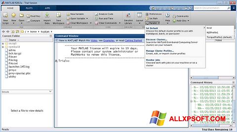 Screenshot MATLAB untuk Windows XP