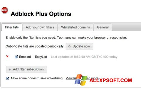 Screenshot Adblock Plus untuk Windows XP