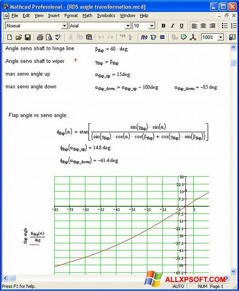 Screenshot MathCAD untuk Windows XP