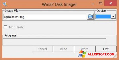 Screenshot Win32 Disk Imager untuk Windows XP