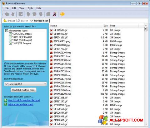 Screenshot Pandora Recovery untuk Windows XP