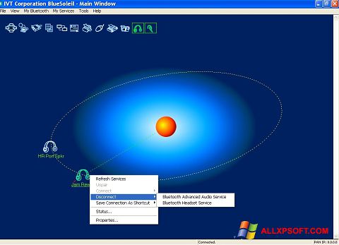 Screenshot BlueSoleil untuk Windows XP