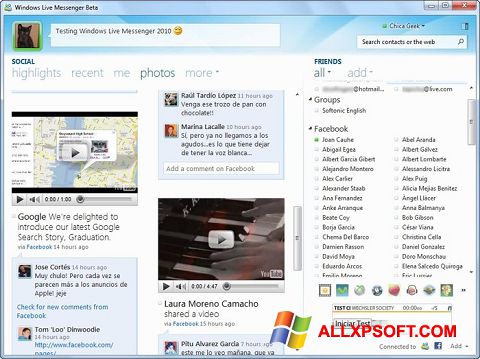 Screenshot Windows Live Messenger untuk Windows XP