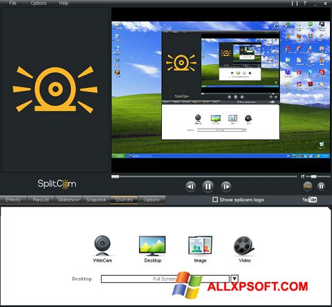 Screenshot SplitCam untuk Windows XP