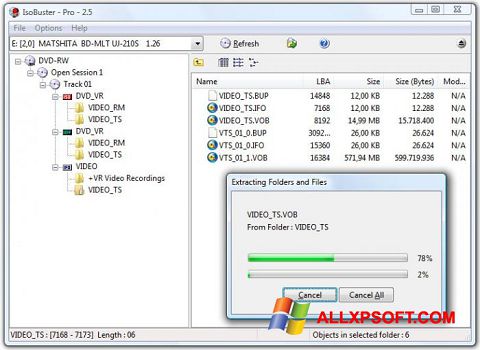 Screenshot IsoBuster untuk Windows XP