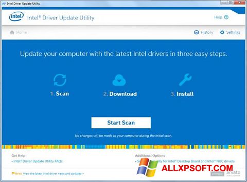 Screenshot Intel Driver Update Utility untuk Windows XP