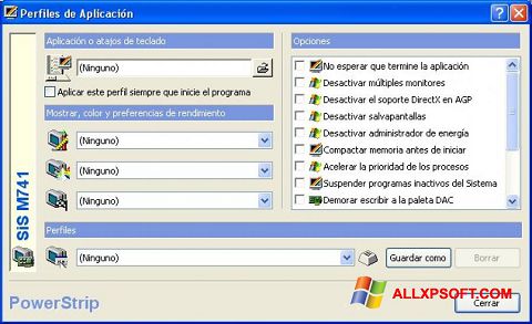Screenshot PowerStrip untuk Windows XP