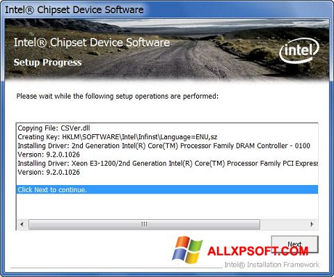 Screenshot Intel Chipset Device Software untuk Windows XP