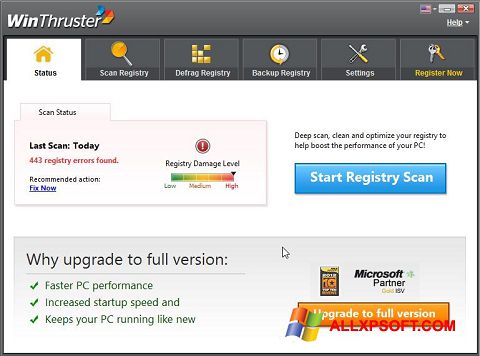 Screenshot WinThruster untuk Windows XP