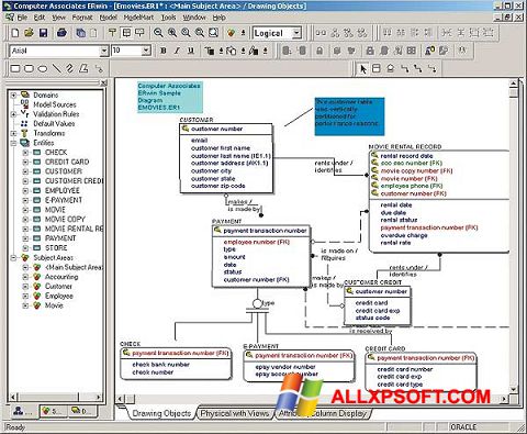 Screenshot ERWin untuk Windows XP
