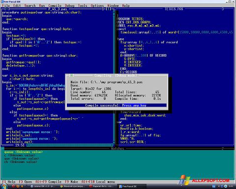 Screenshot Free Pascal untuk Windows XP