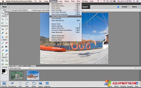 Screenshot Photoshop Elements untuk Windows XP
