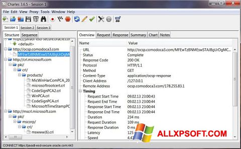 Screenshot Charles untuk Windows XP