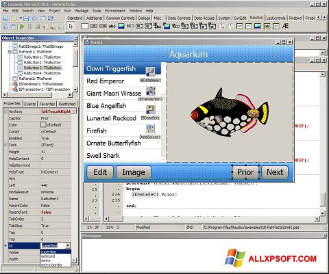 Screenshot Lazarus untuk Windows XP