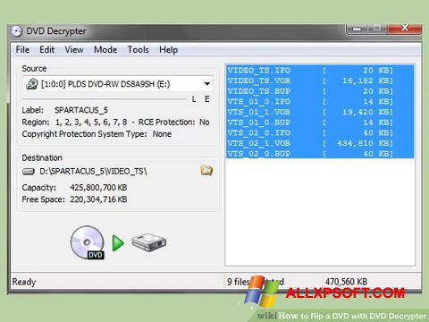 Screenshot DVD Decrypter untuk Windows XP