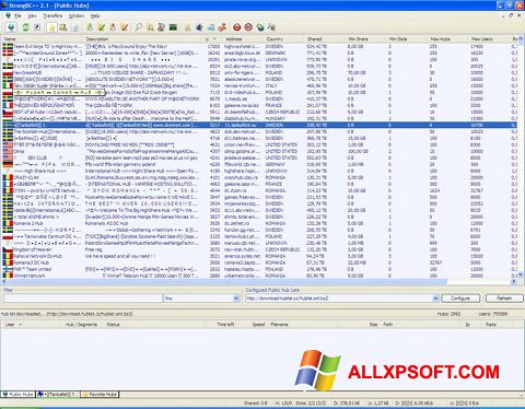 Screenshot StrongDC++ untuk Windows XP