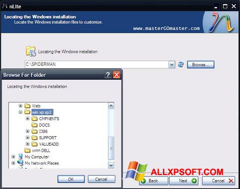 Screenshot nLite untuk Windows XP