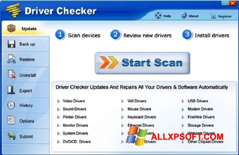 Screenshot Driver Checker untuk Windows XP