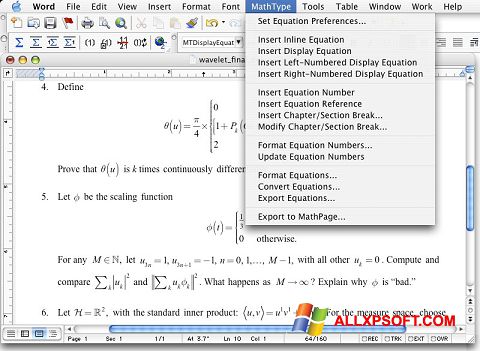 Screenshot MathType untuk Windows XP