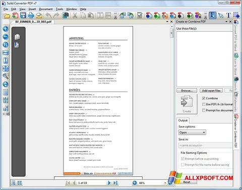 Screenshot Solid Converter PDF untuk Windows XP