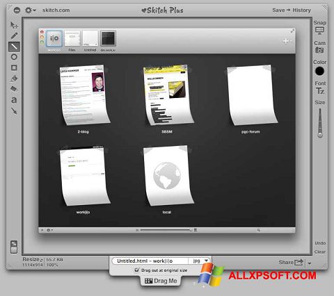 Screenshot Skitch untuk Windows XP