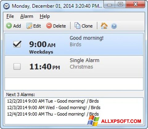 Screenshot Free Alarm Clock untuk Windows XP