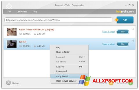 Screenshot Freemake Video Downloader untuk Windows XP
