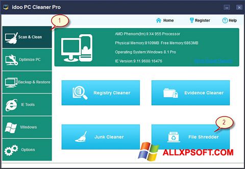 Screenshot PC Cleaner untuk Windows XP