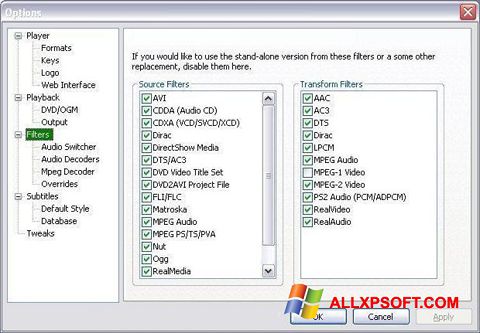 Screenshot VobSub untuk Windows XP