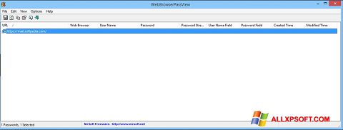 Screenshot WebBrowserPassView untuk Windows XP
