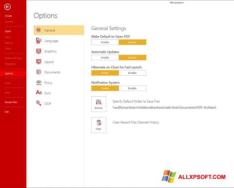 Screenshot PDF Architect untuk Windows XP