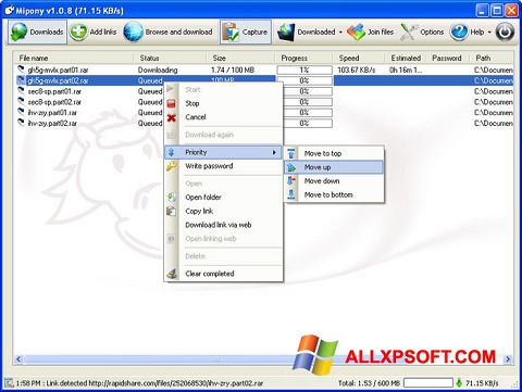 Screenshot Mipony untuk Windows XP