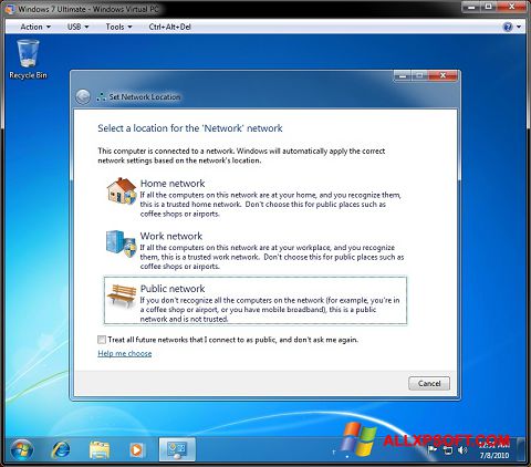 Screenshot Windows Virtual PC untuk Windows XP