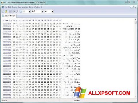 Screenshot Hex Editor untuk Windows XP