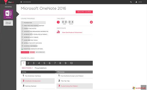 Screenshot Microsoft OneNote untuk Windows XP